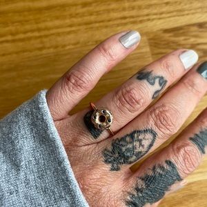 14kt rose gold sapphire and diamond donut ring